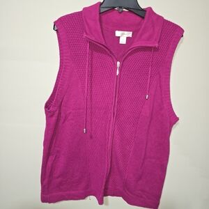 CJ Banks Pink Sleeveless Zip-Up Top